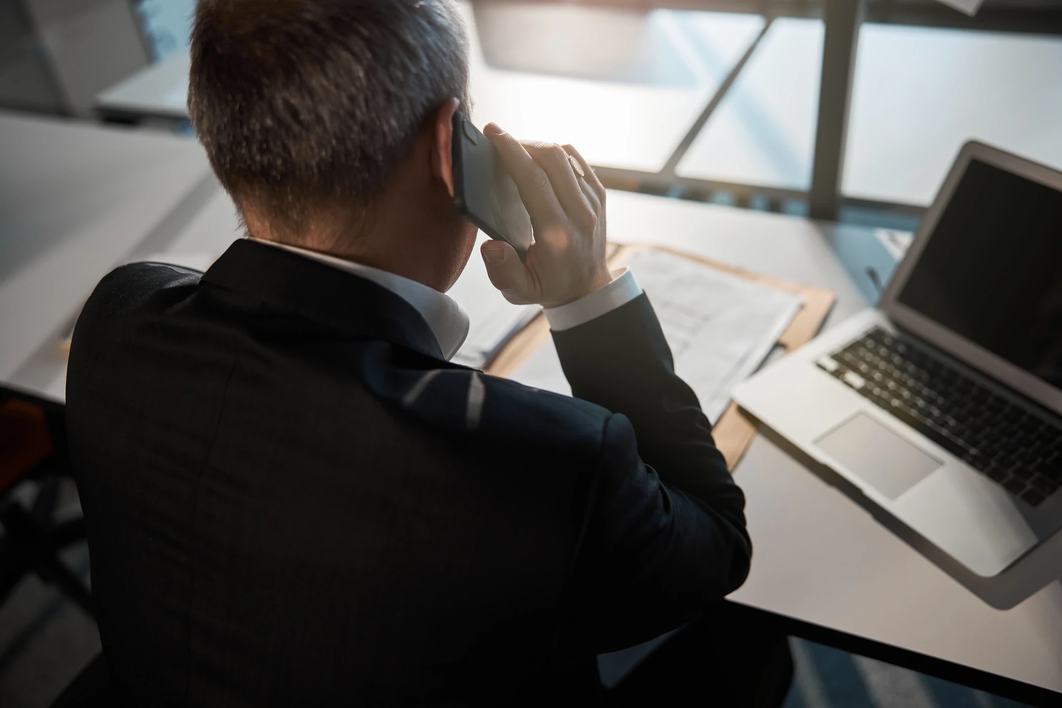 businessman talking on a mobile phone